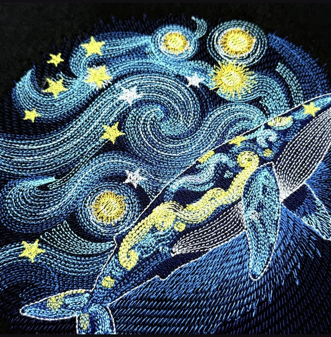 STARRY NIGHT  BLUE WHALE OVERSIZED T-SHIRT